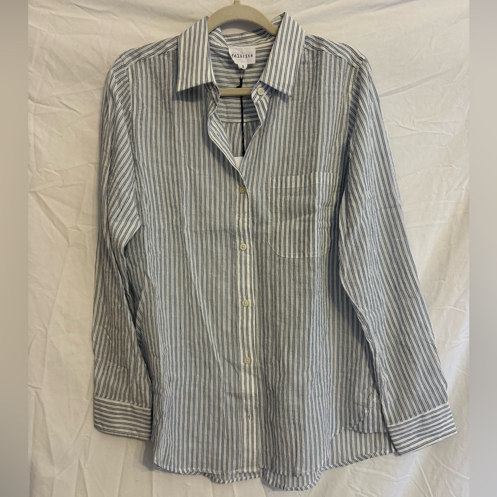 NWT Felicité Lightweight Striped Button Down